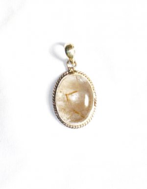 PN232 Amber Pendant in Sterling Silver