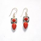 ER049 Coral Earrings in Sterling Silver