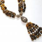 ST341 Tiger's Eye Necklace in Sterling Silver