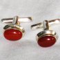ST642 Carnelian Cufflinks in Sterling Silver