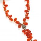 ST349 Carnelian Necklace in Sterling Silver