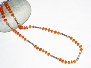 ST506 Carnelian Necklace in Sterling Silver