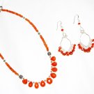 ST594 Carnelian Necklace and Earrings in Sterling Silver