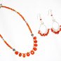 ST594 Carnelian Necklace and Earrings in Sterling Silver