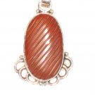 PN119 Carved Red Jasper Pendant