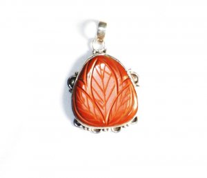 PN130 Carved Red Jasper Pendant