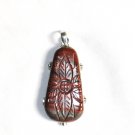 PN137 Carved Red Jasper Pendant
