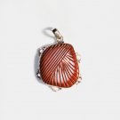 PN139 Carved Red Jasper Pendant