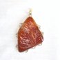 PN390 Carved Red Jasper Pendant