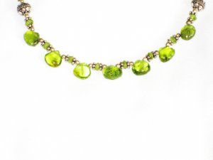 ST592 Peridot Necklace and Earrings Set in Sterling Silver