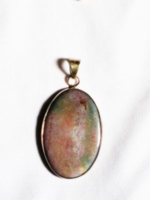 PN224 Unakite Pendant in Sterling Silver