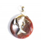 PN250 Unakite Donut Pendant in Sterling Silver