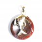 PN250 Unakite Donut Pendant in Sterling Silver