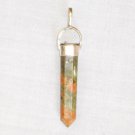 PN462 Unakite Bullet Pendant in Sterling Silver