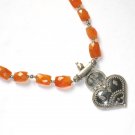 ST066 Carnelian Necklace in Sterling Silver