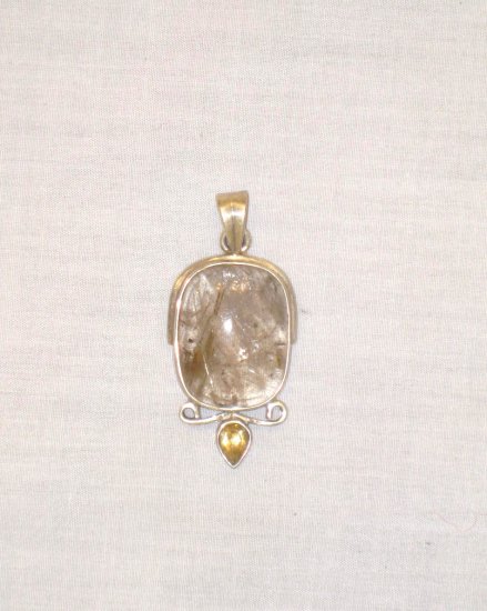 PN396 Amber Pendant in Sterling Silver