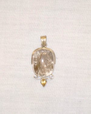 PN396 Amber Pendant in Sterling Silver