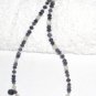 ST083 Blue CZ and Moonstone Necklace in Sterling Silver