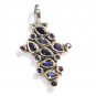 ST217       Blue Cuboc Zirconia Pendant in Sterling Silver
