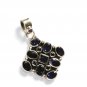 ST222       Blue Cuboc Zirconia Pendant in Sterling Silver