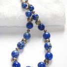 ST046     Blue Jasper Necklace in Sterling Silver