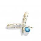 ST249 Blue Topaz Pendant in sterling silver