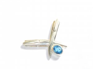 ST249 Blue Topaz Pendant in sterling silver