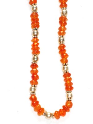 ST159 Carnelian Necklace in Sterling Silver