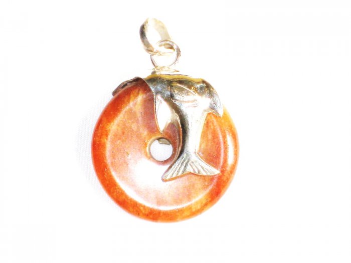 PN248 Donut Carnelian Pendant in Sterling Silver