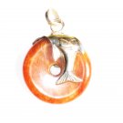 PN248 Donut Carnelian Pendant in Sterling Silver