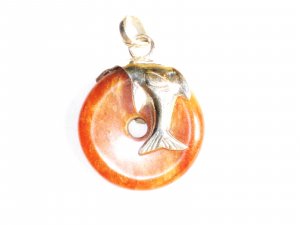 PN248 Donut Carnelian Pendant in Sterling Silver