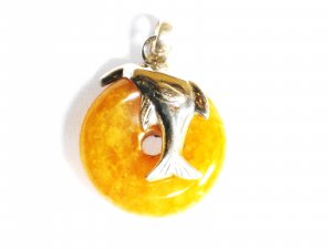 PN249 Donut Carnelian Pendant in Sterling Silver