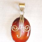 PN414 Carnelian Pendant in Sterling Silver