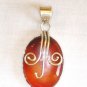 PN414 Carnelian Pendant in Sterling Silver