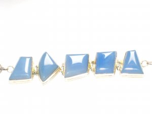 ST155       Chalcedony Bracelet in Sterling Silver
