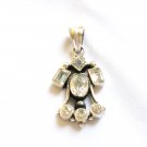 ST257      Cuboc Zirconia Pendant in Sterling Silver