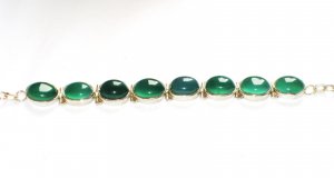 ST147   Green Onyx Bracelet in Sterling Silver