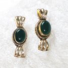 ER083       Green Onyx Earrings in Sterling Silver