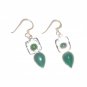 ST387 Green Onyx Earrings in Sterling Silver
