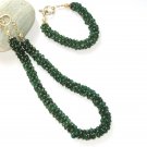ST354      Green Onyx Necklace and Bracelet Set in Sterling Silver
