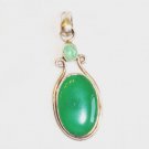 PN078      Green Onyx Pendant in Sterling Silver