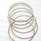 AQ180     Antique Silver Bangles in Sterling Silver - Set of Six