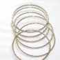AQ180     Antique Silver Bangles in Sterling Silver - Set of Six