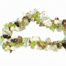 ST130       Pearl, Peridot, Blue Topaz and Smoky Quartz Bracelet in Sterling Silver