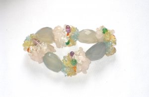 ST134       Mixed Stones Bracelet in Sterling Silver