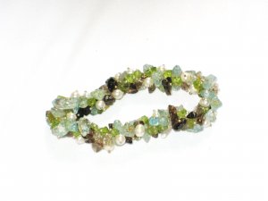 ST142       Mixed Stones Bracelet in Sterling Silver