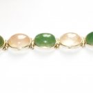 ST149       Green Onyx and Rose Quartz Bracelet in Sterling Silver