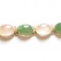 ST149       Green Onyx and Rose Quartz Bracelet in Sterling Silver