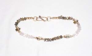 ST166       Labradorite and Moonstone Bracelet  in Sterling Silver