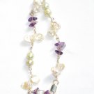 ST287       Amethsyt, Moonstone and Pearl Bracelet in Sterling Silver